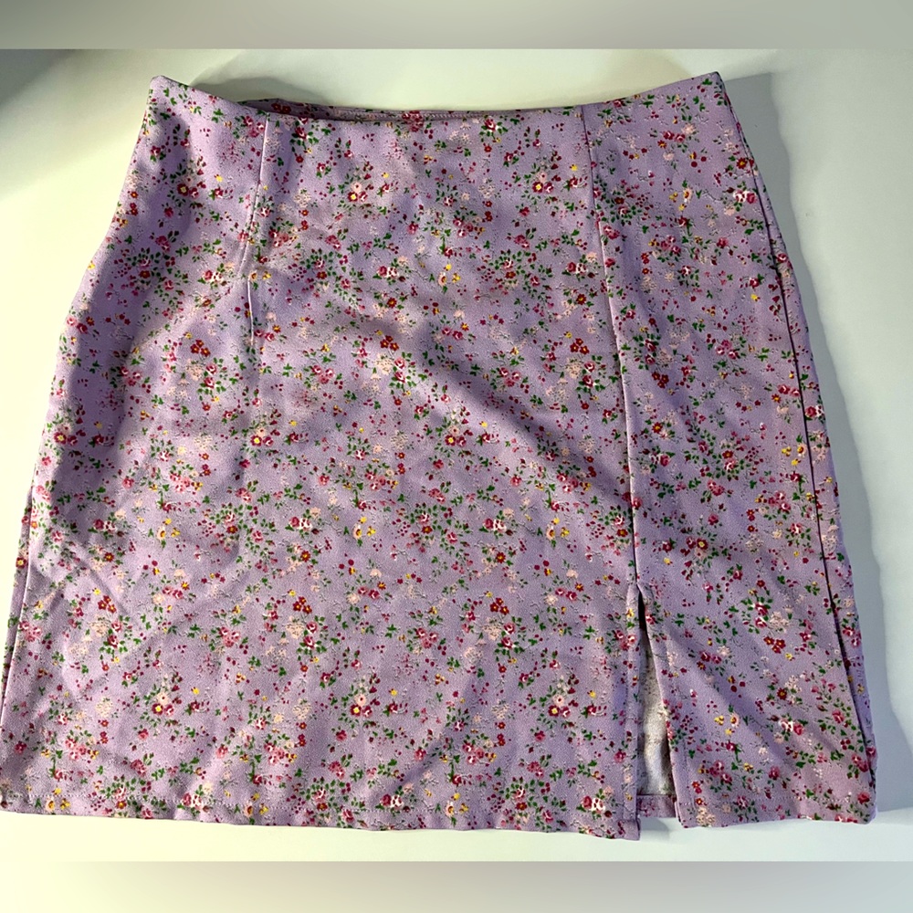 Shein Purple Floral Skirt